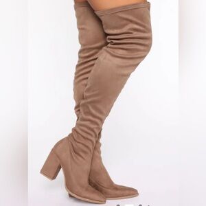 Stylish Over-the-Knee Tan Boots